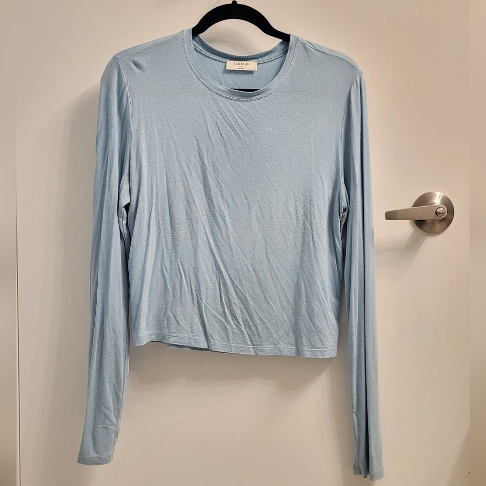 BABATON sky-blue longsleeve t shirt from Aritzia; size M.